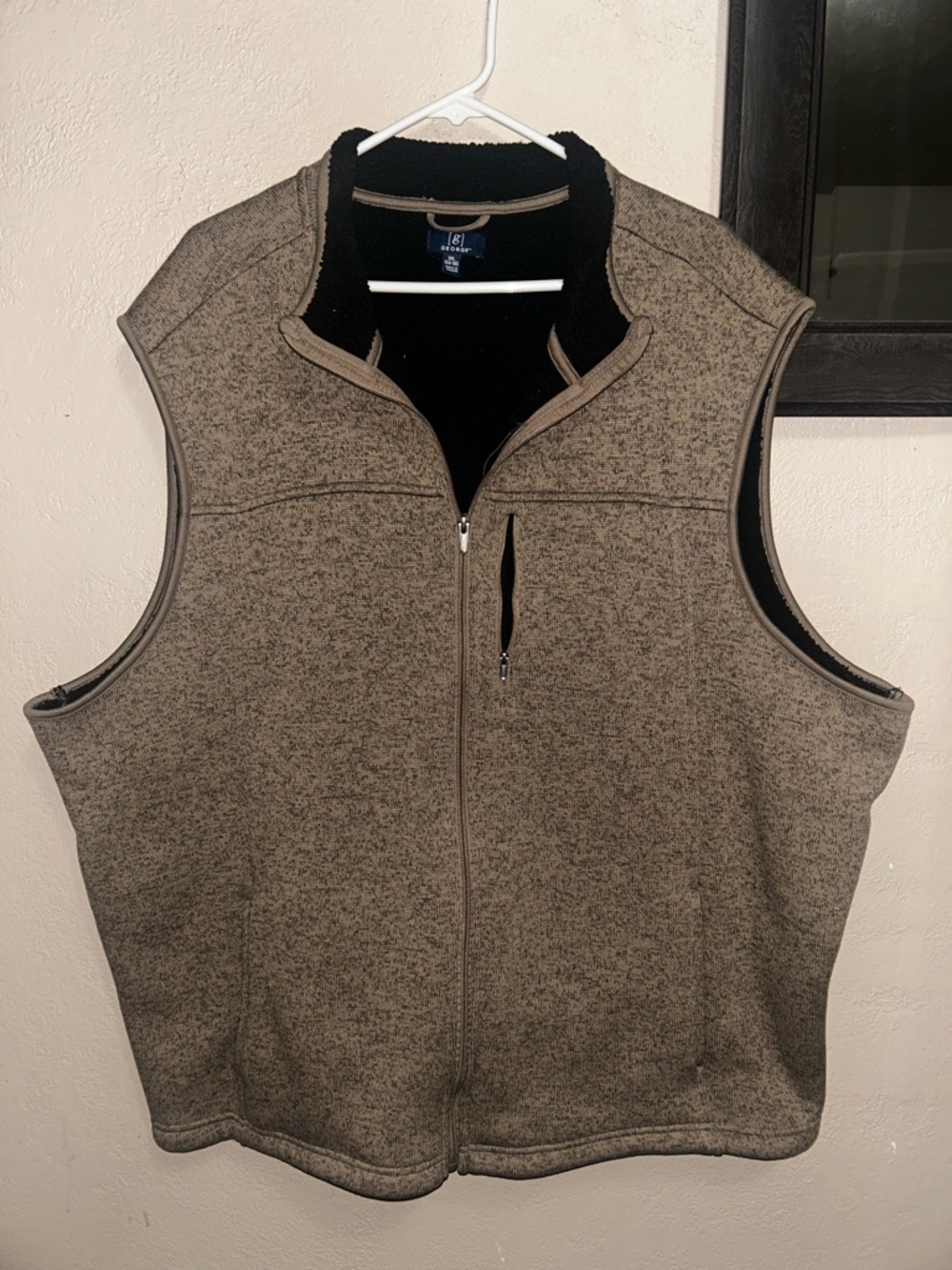 George Black/Taupe Fleece Vest